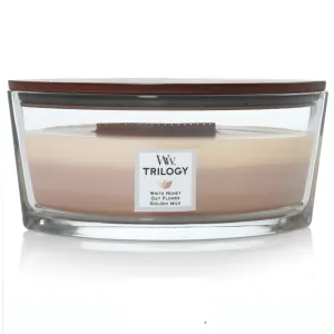 Woodwick Golden Treats Trilogy Candle Crackles As It Burns Ellipse Hearthwick